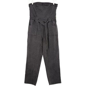 No Boundaries Women's Belt/Pockets Front Strapless Black Soot Jumpsuit Sz XL NWT